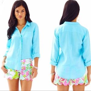 Lilly Pulitzer Anna Maria 100% Cotton Shirt Sz M